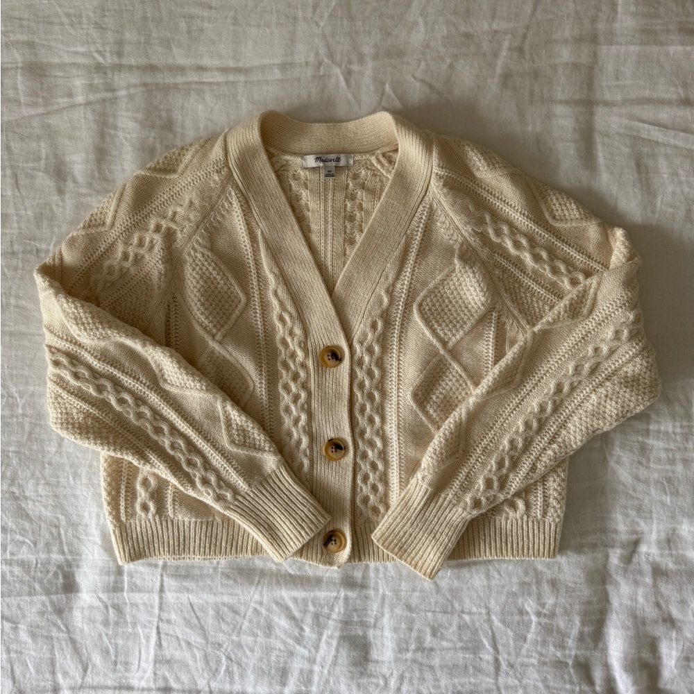 Madewell Cable Knit Cropped Sweater